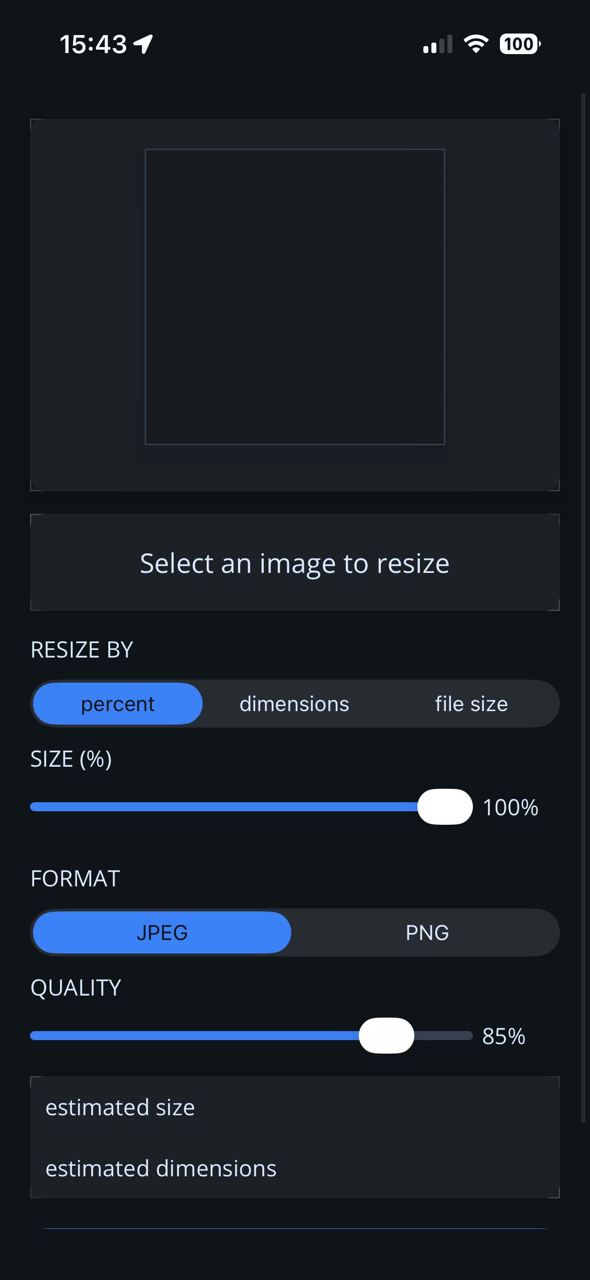 Togu Image Resizer app screenshot